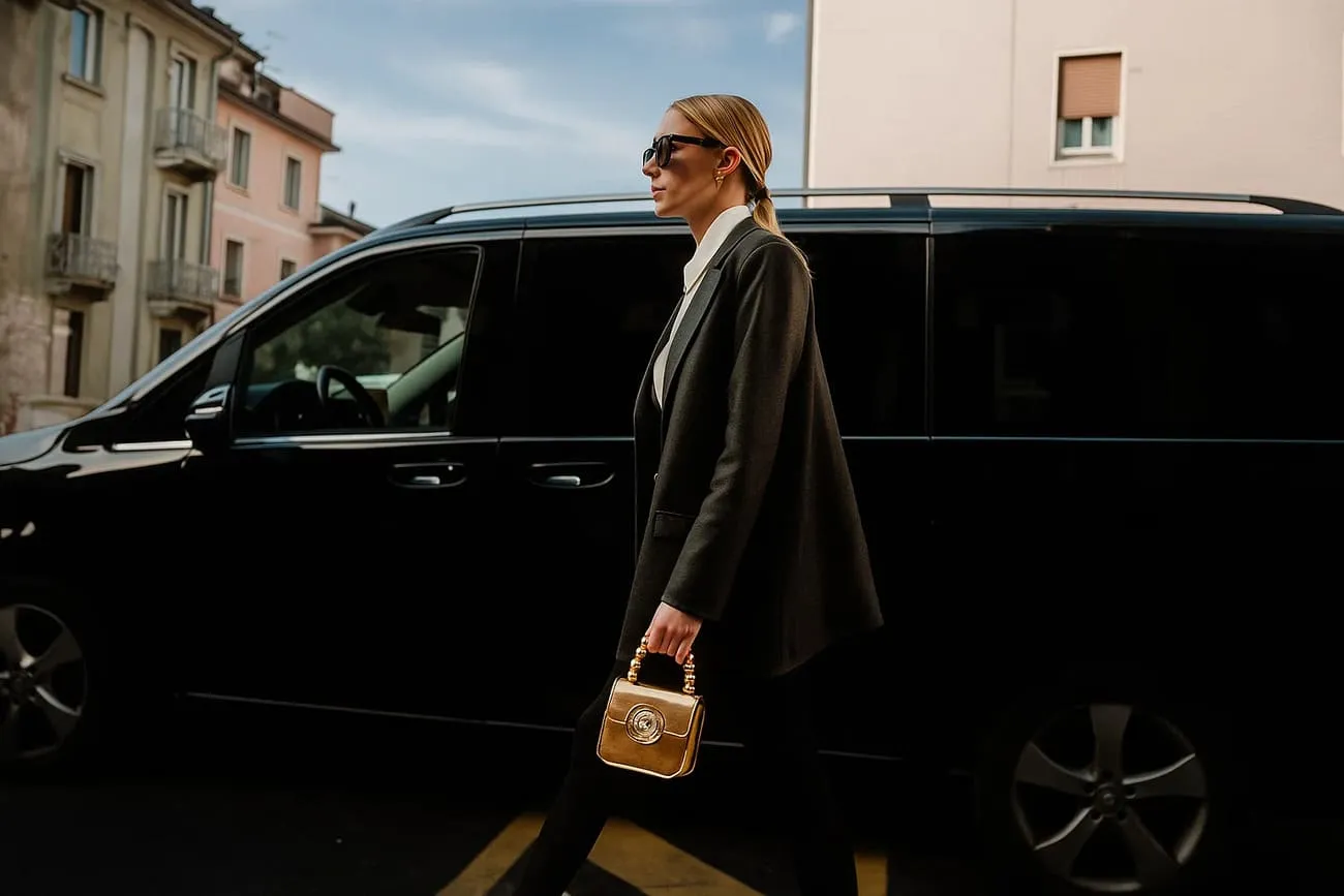 Jeune femme en tenue chic